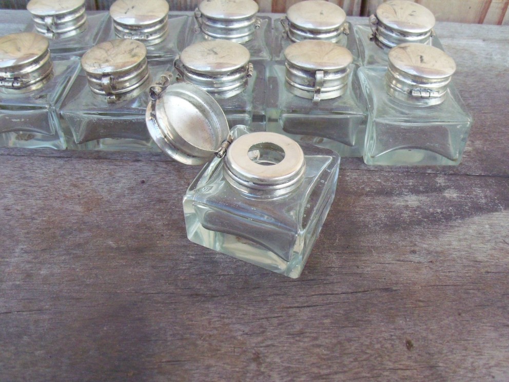 Small/Lap Desk Inkwell with Hinged Cover - Image 3