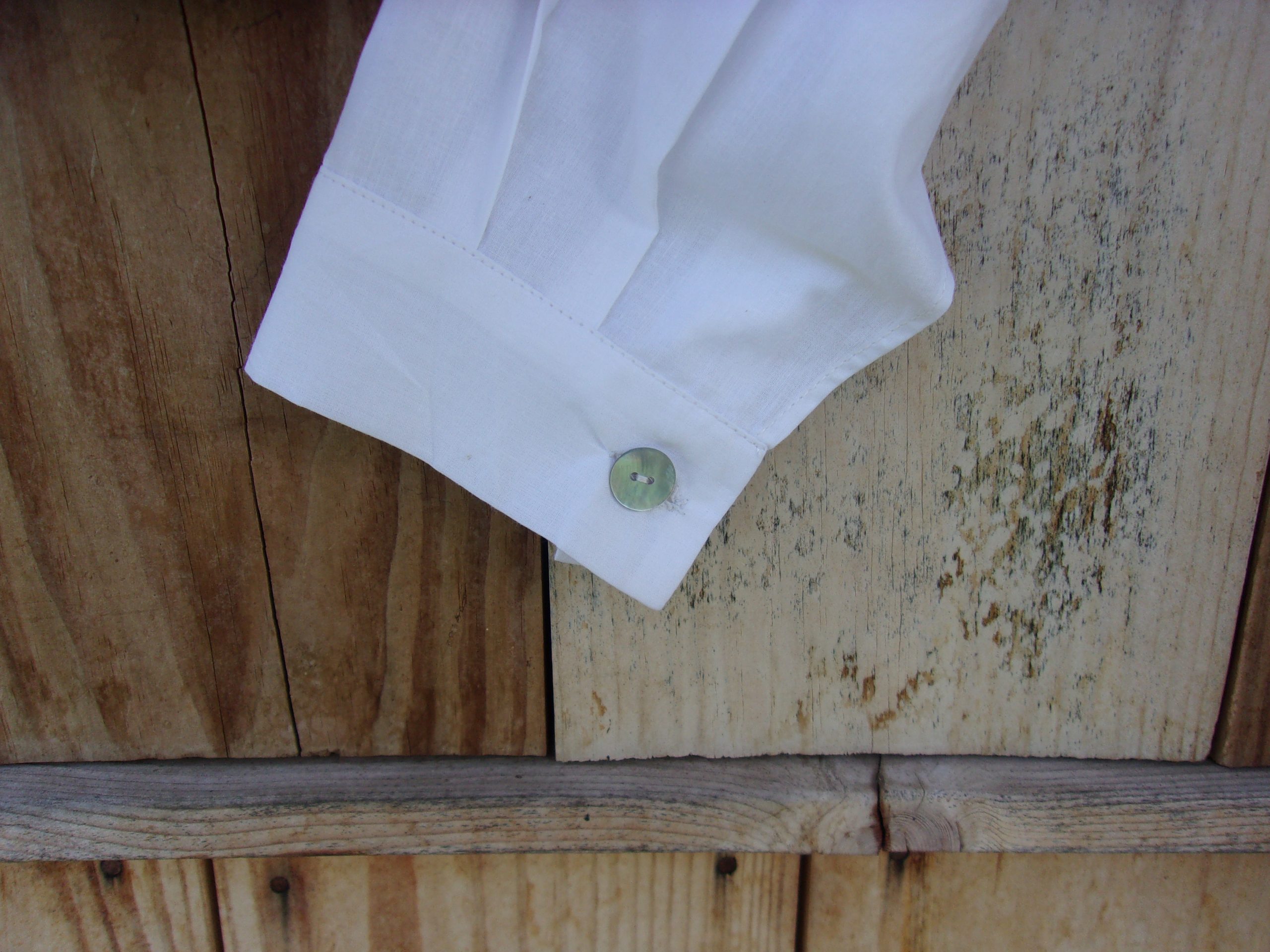 "Boiled" Pleated Shirt, Rounded Collar - Image 3