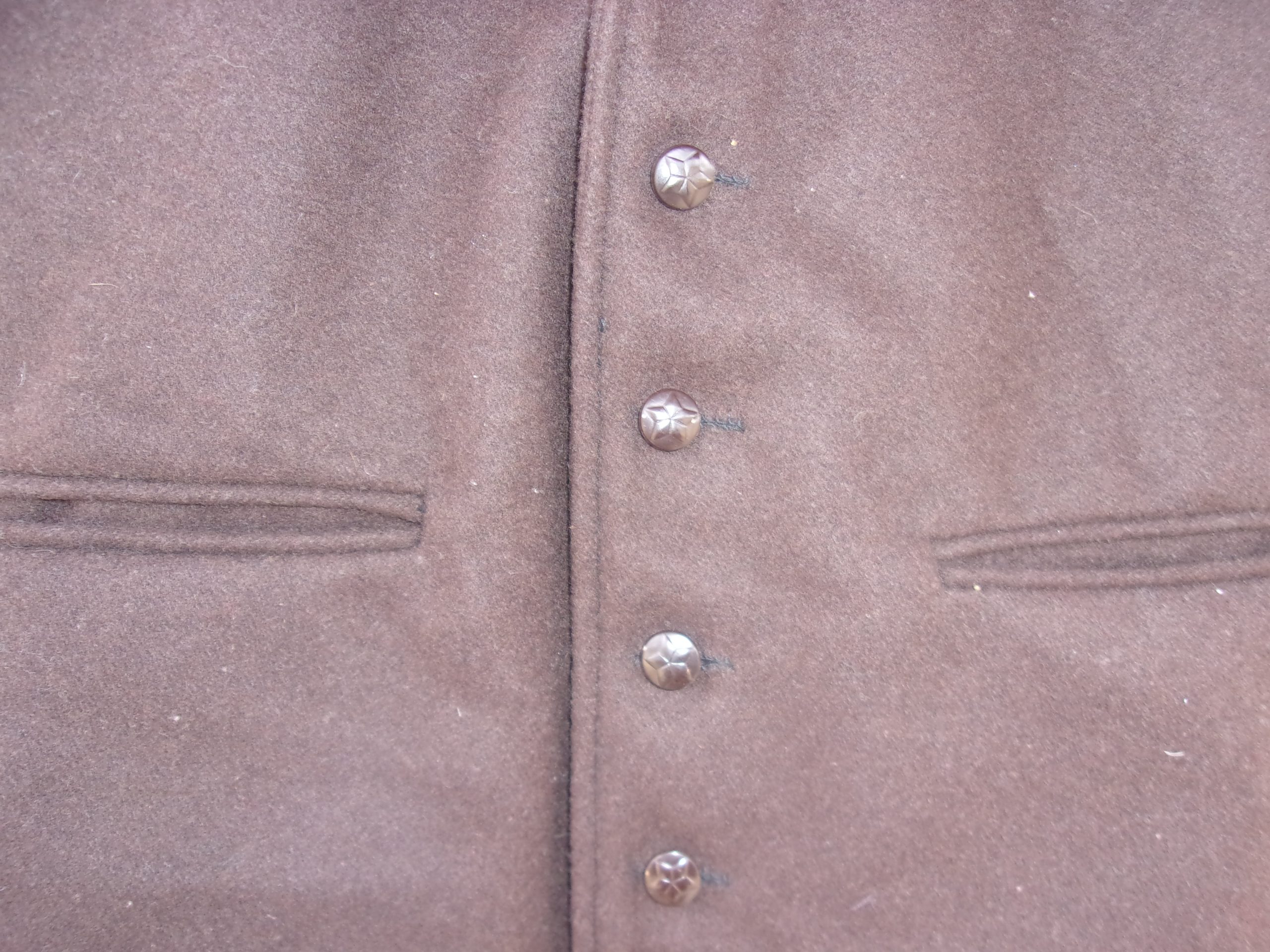 Notched Collar Vest, Dark Brown Wool - Image 2