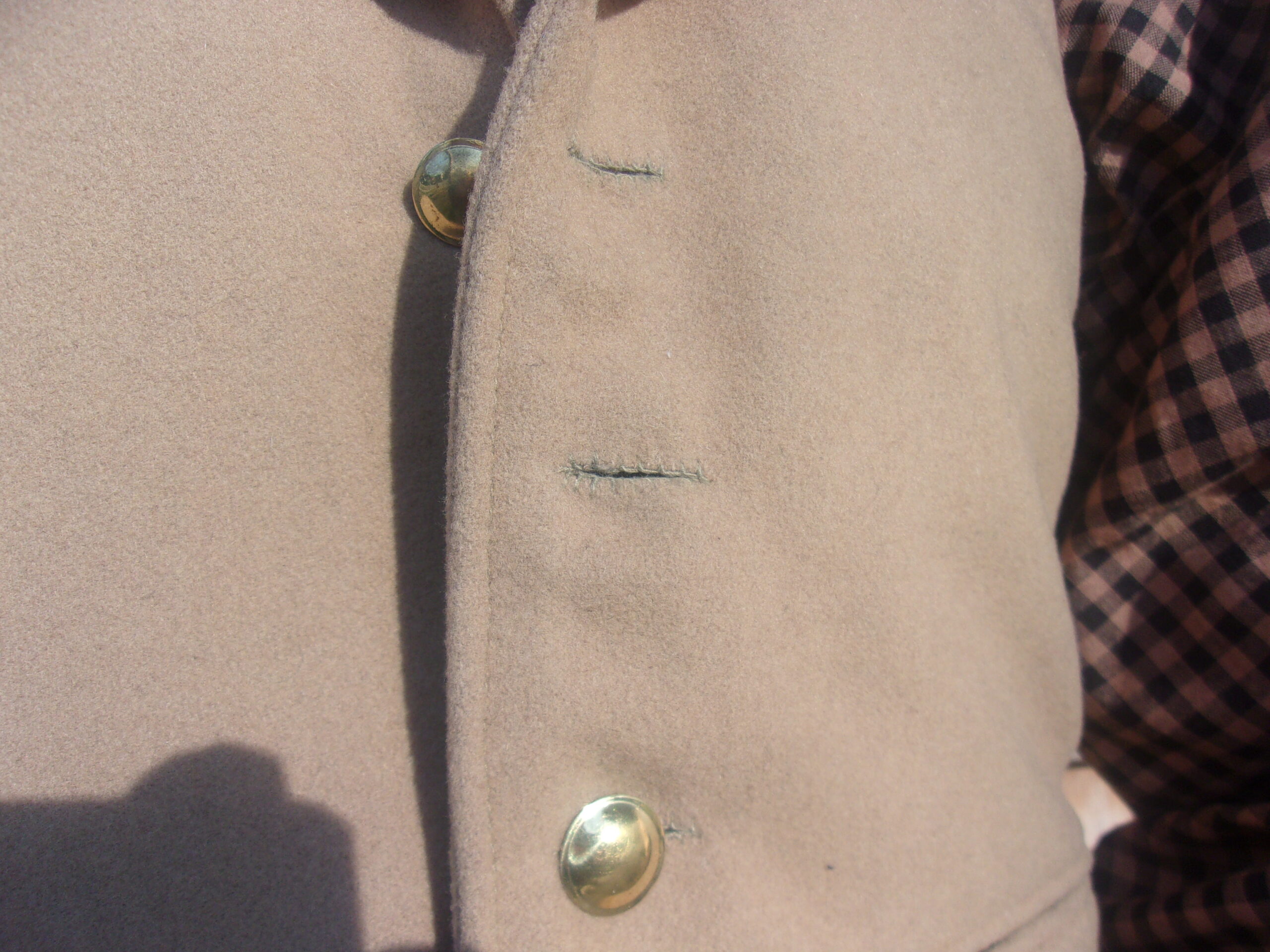 Notched Collar Vest, Buff Wool - Image 3