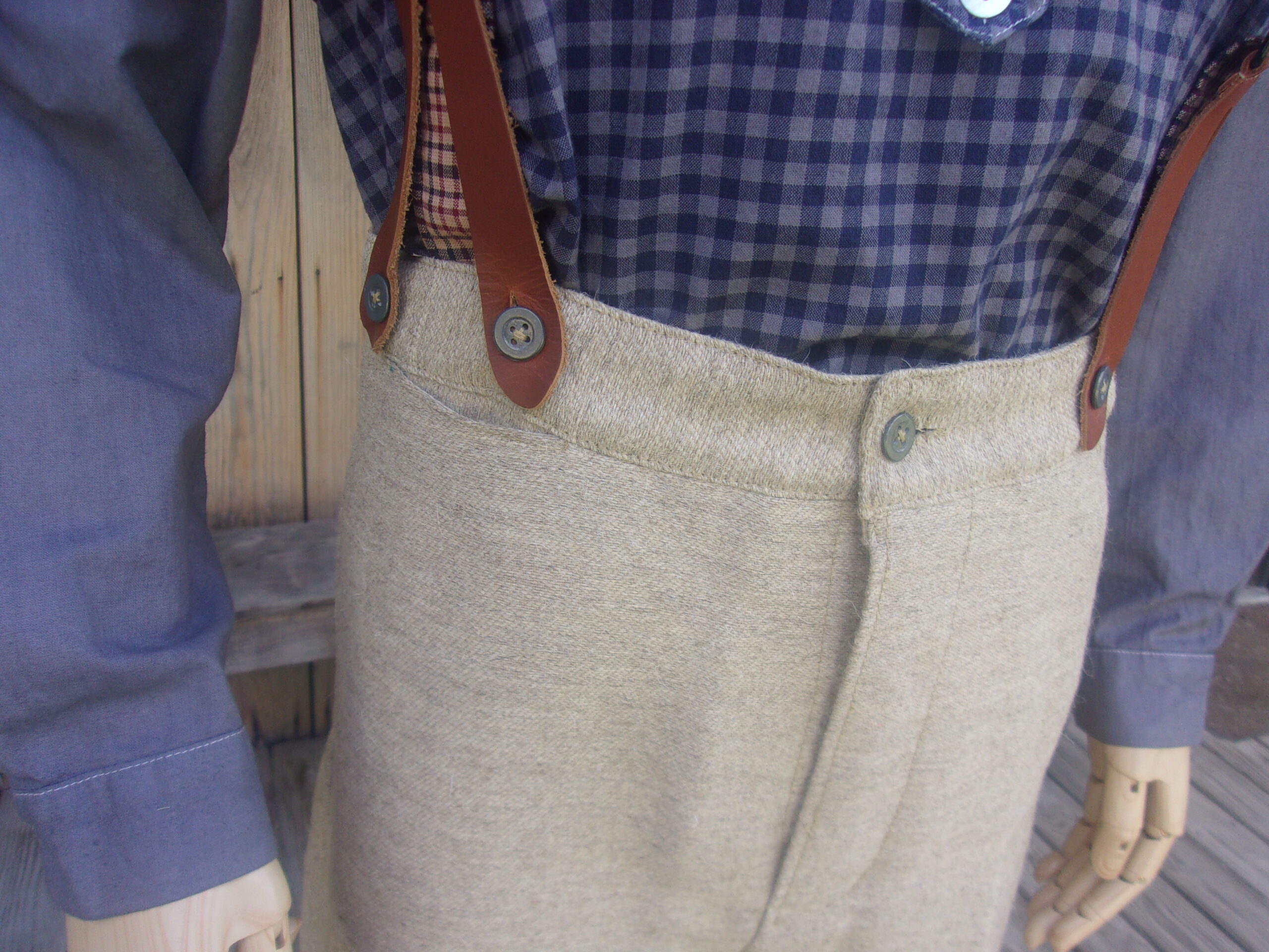 Civilian Trousers, Gray/Tan Jean Wool - Image 2