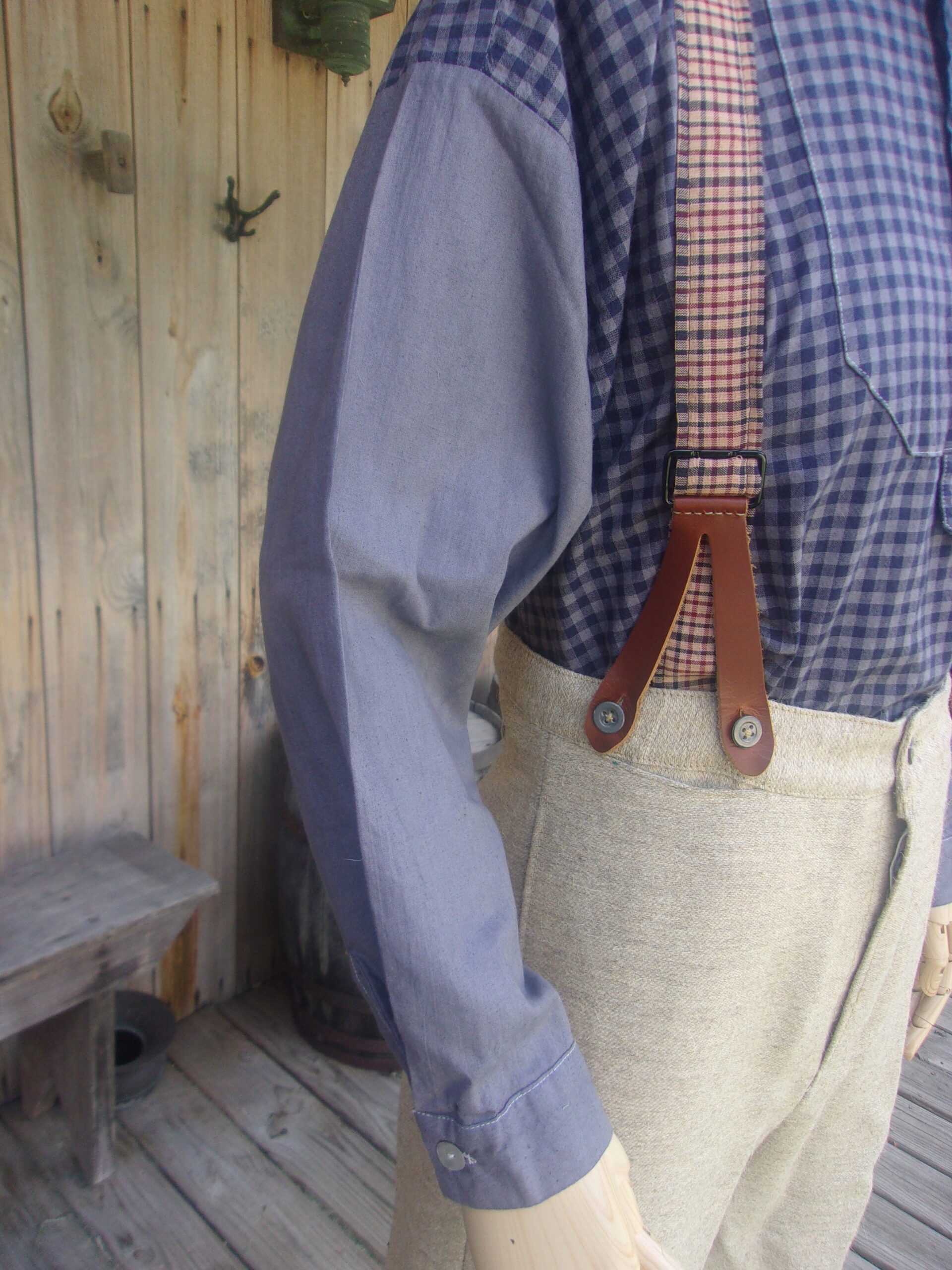 Civilian Trousers, Gray/Tan Jean Wool - Image 3