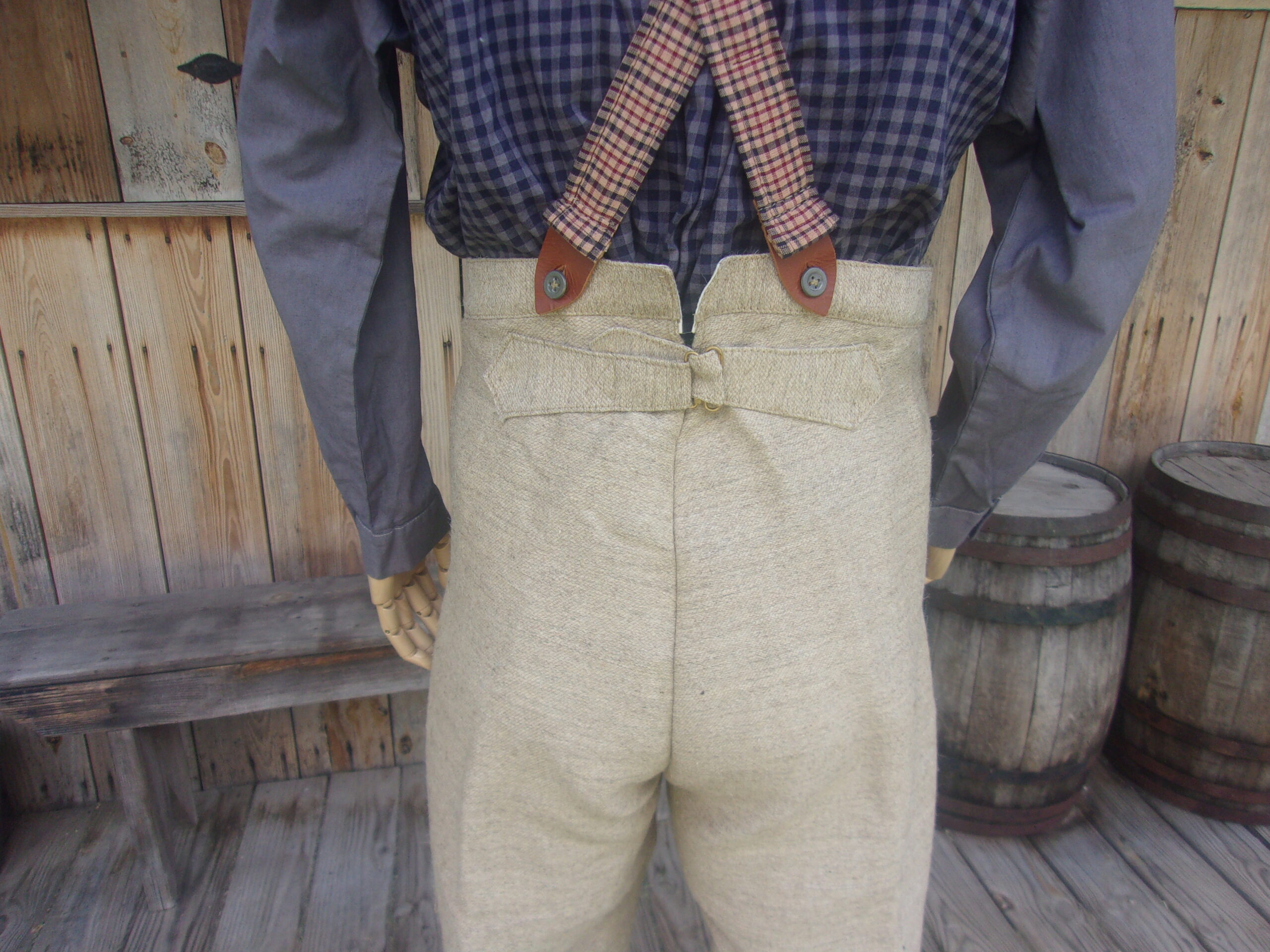 Civilian Trousers, Gray/Tan Jean Wool - Image 6