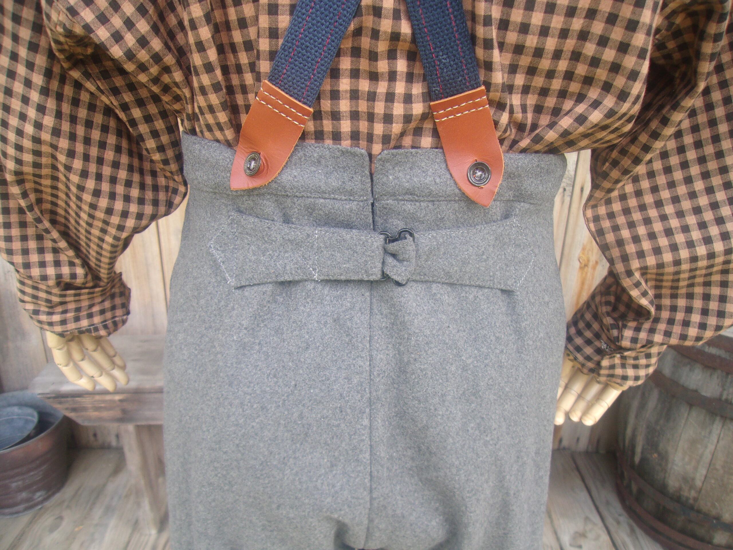 Civilian Trousers, Medium Gray Wool - Image 4