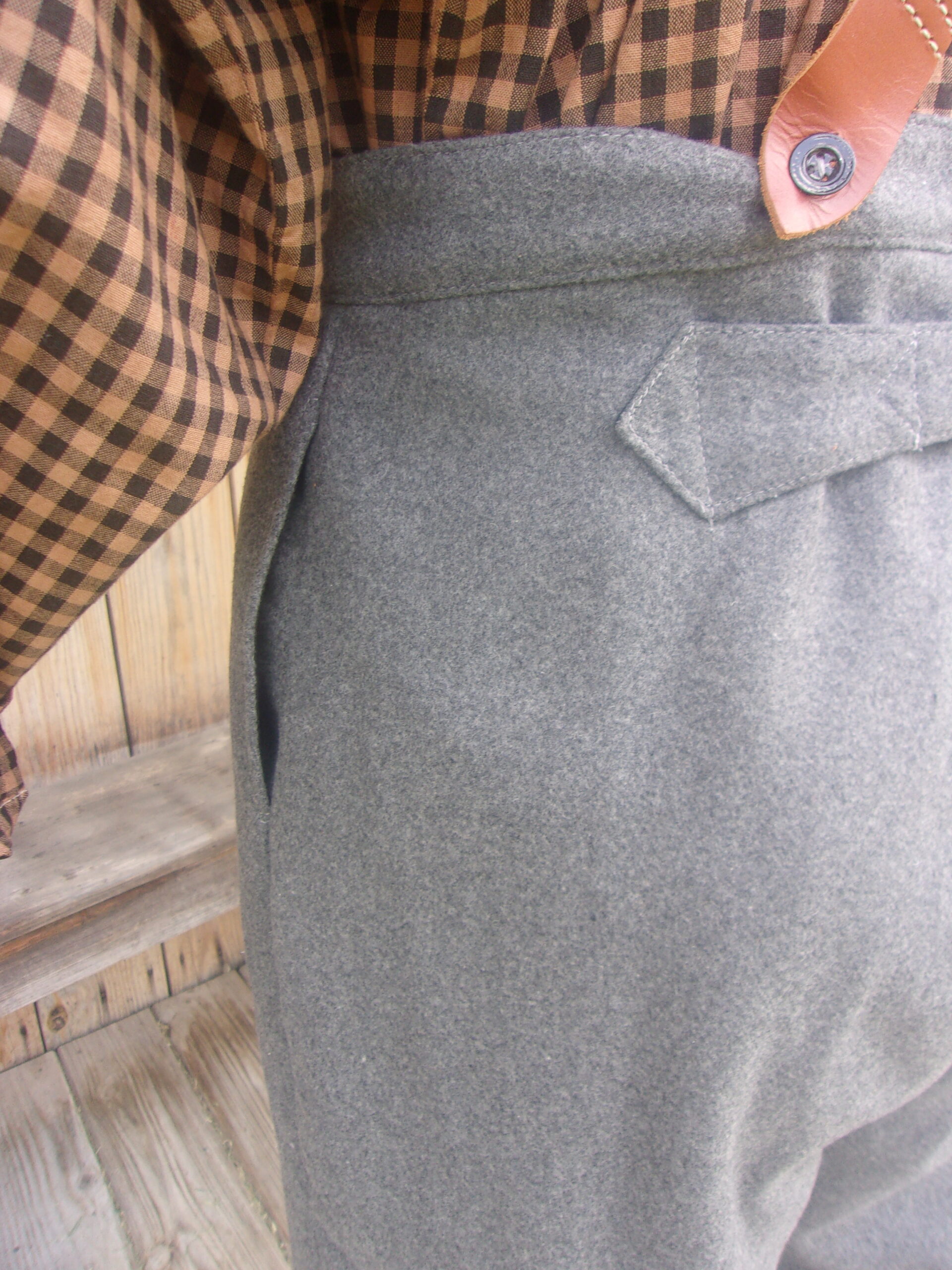 Civilian Trousers, Medium Gray Wool - Image 5