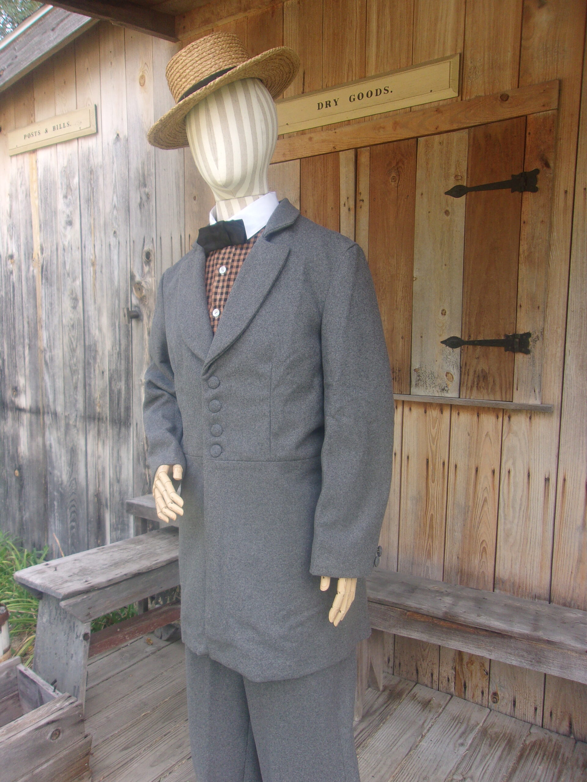 Woven Checked Cotton Shirt w/Detachable Collar - Image 3