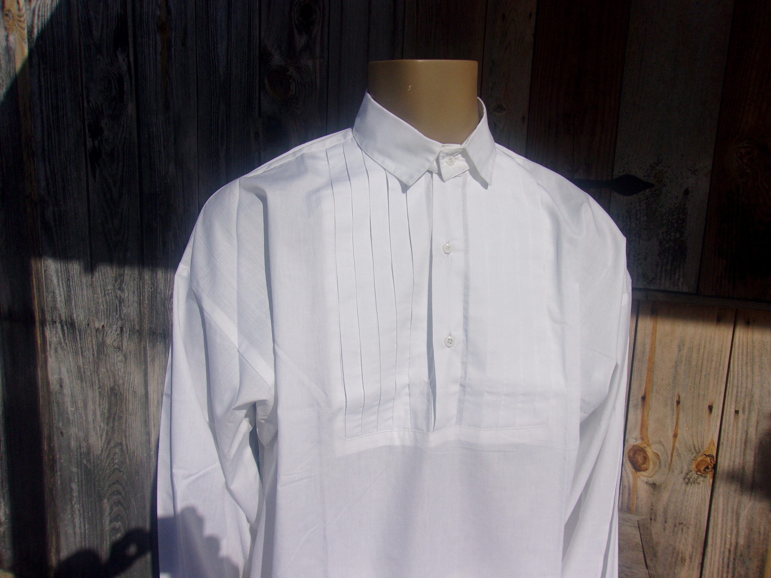 "Boiled" Pleated Shirt w/Detachable Collar - Image 2