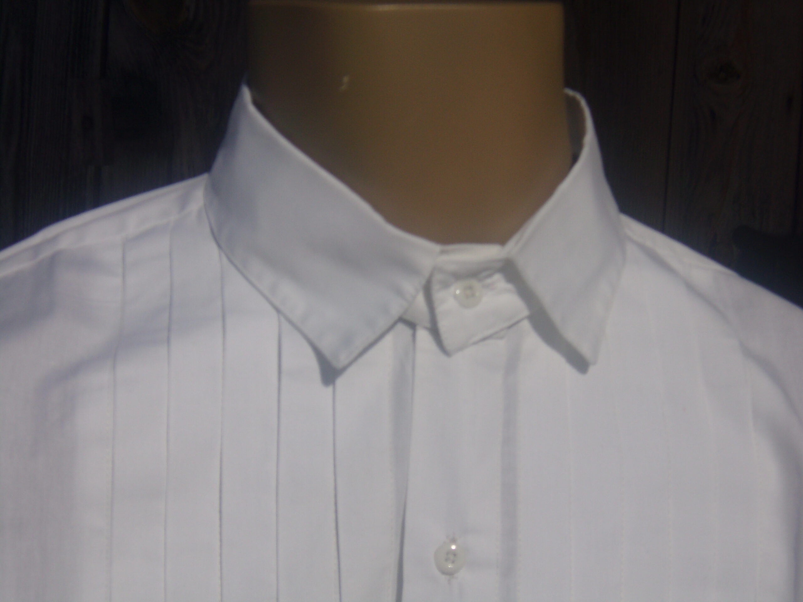"Boiled" Pleated Shirt w/Detachable Collar - Image 9