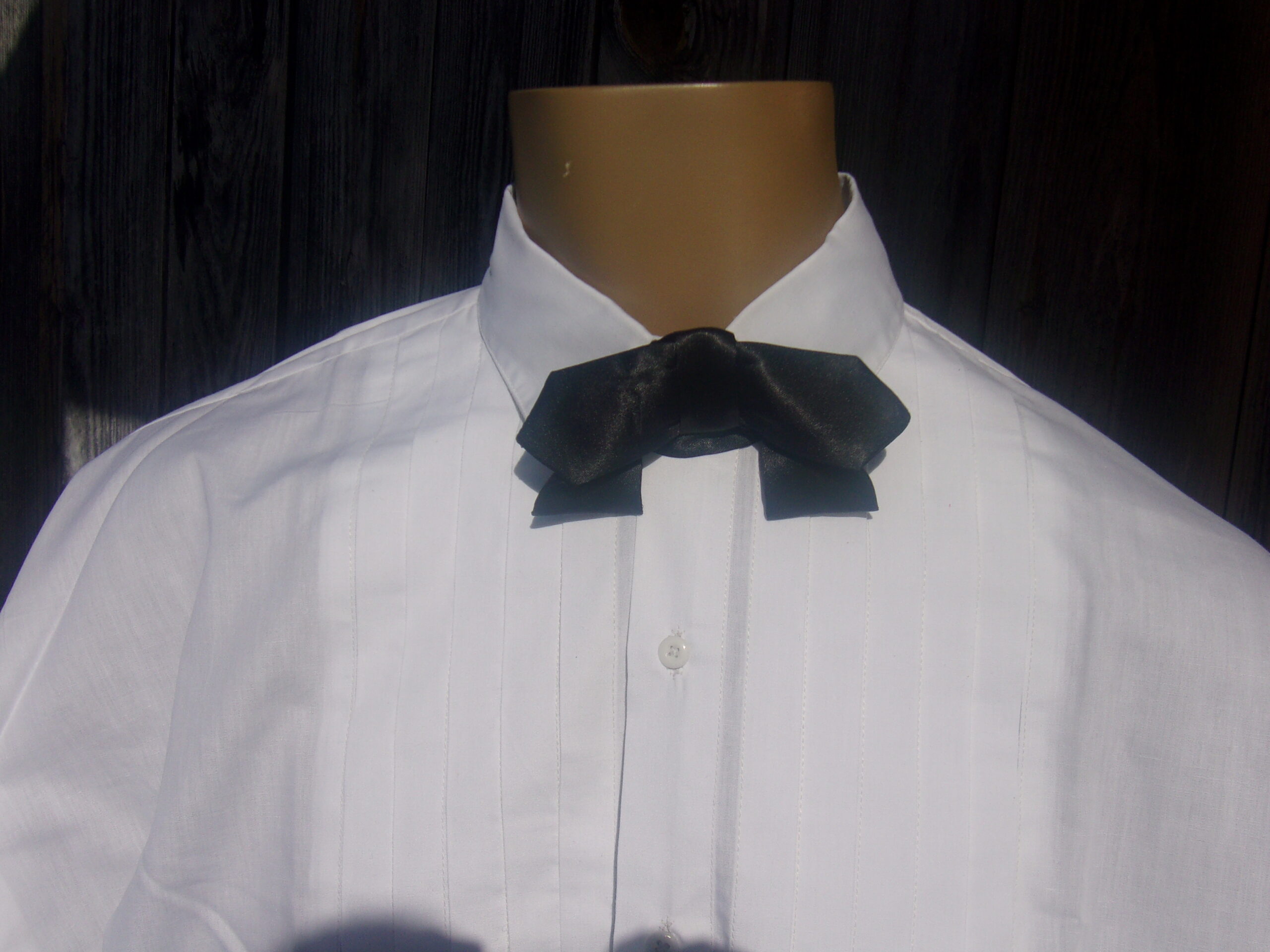 "Boiled" Pleated Shirt w/Detachable Collar - Image 4