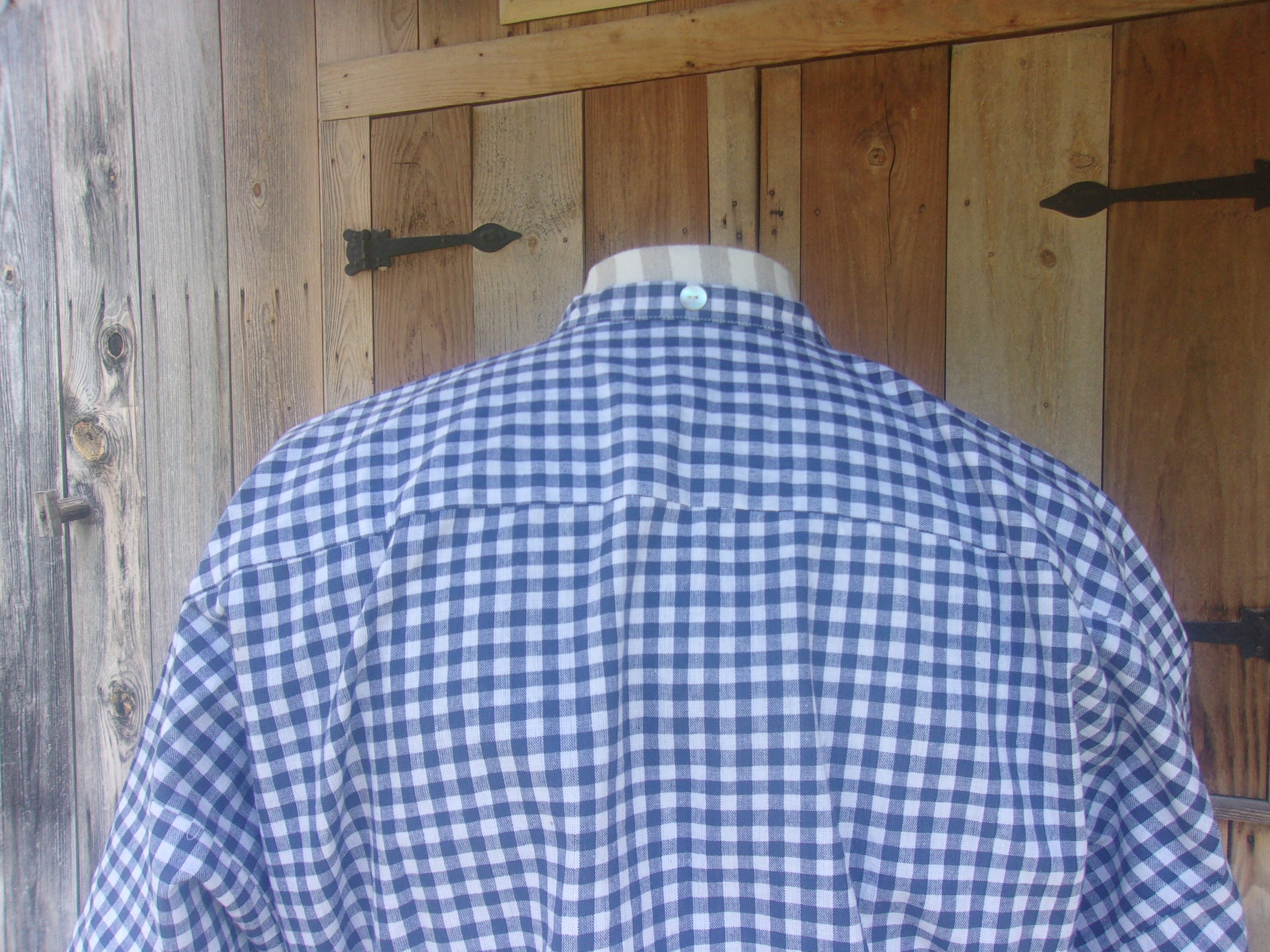 Checked Pleated Shirt w/Detachable Collar - Image 5