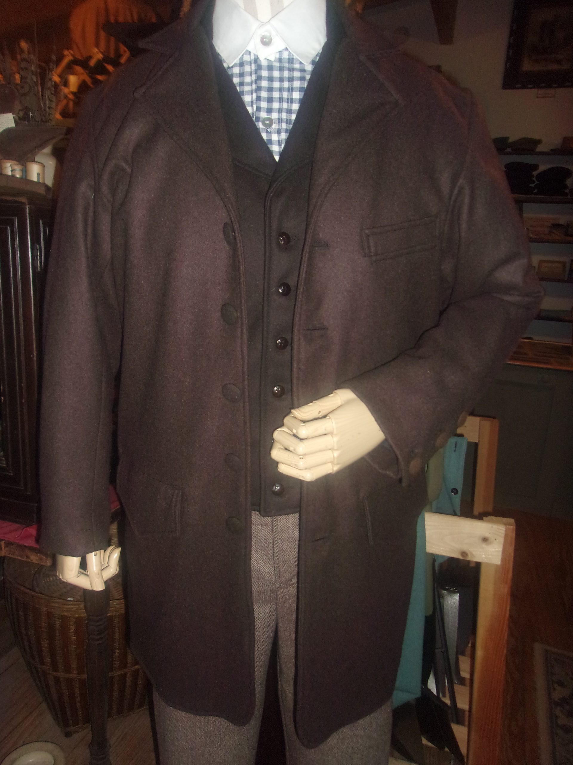 Long Civilian Sack Coat, Notched Collar - Image 2