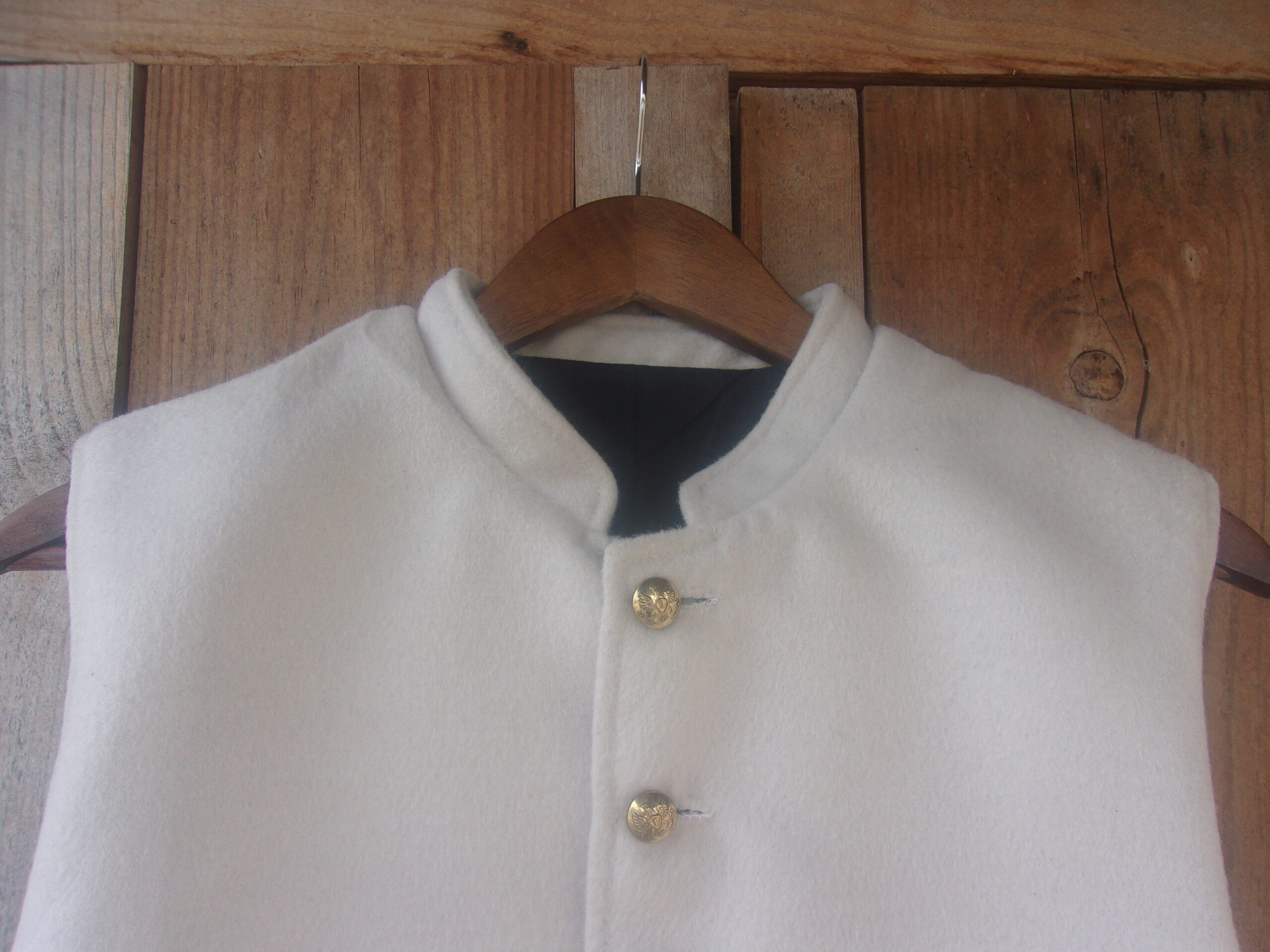 Military Pattern Vest, White Wool - Image 2