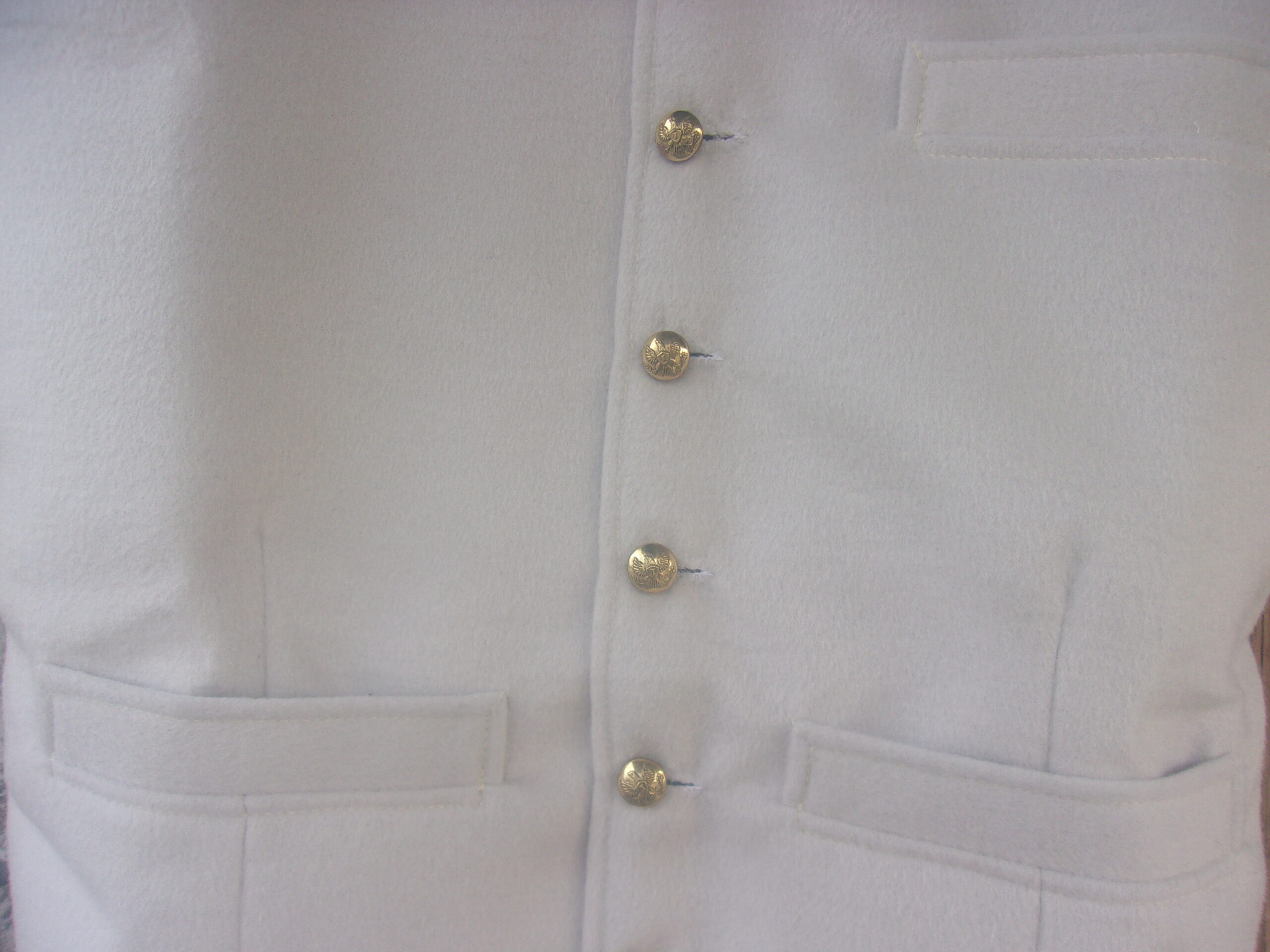 Military Pattern Vest, White Wool - Image 5