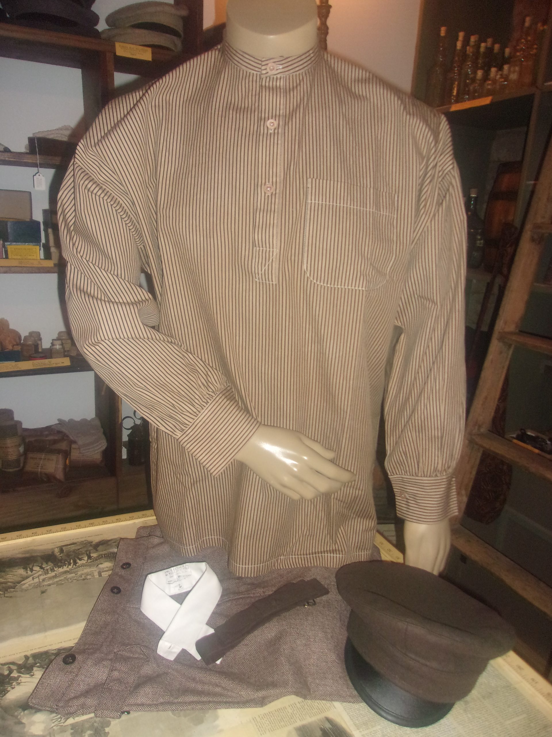 Striped Shirt with Detachable Collar - Image 2