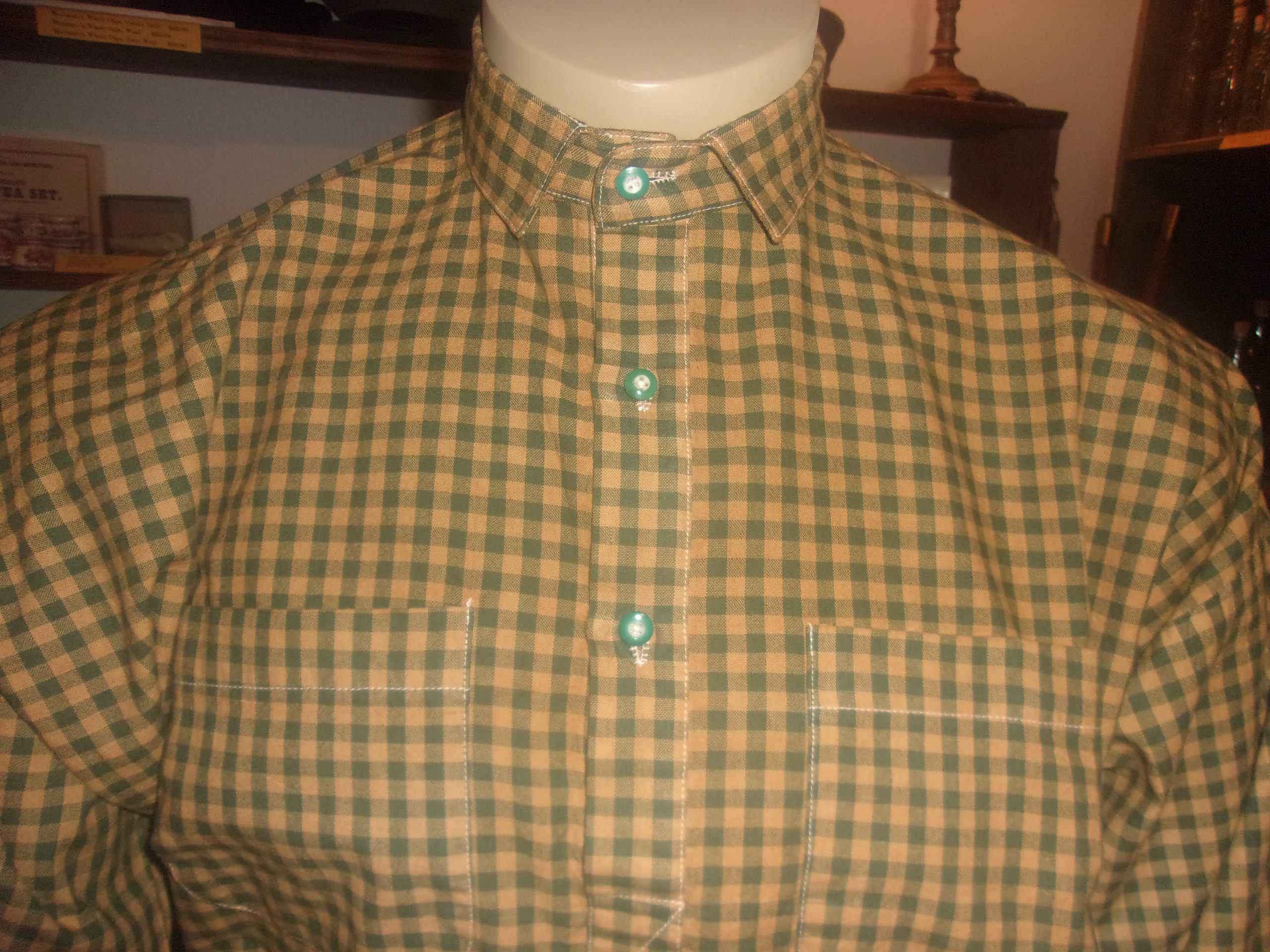 Checked Cotton Shirt, Original Buttons - Image 2